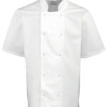 Short Sleeve Chef's Jacket Front View White