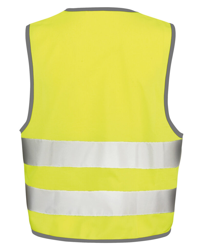 Core junior safety vest yellow back view