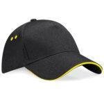 black yellow cap