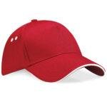red white cap