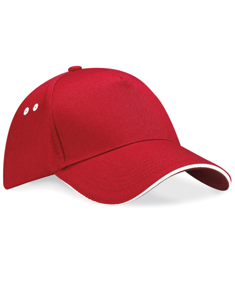 red white cap