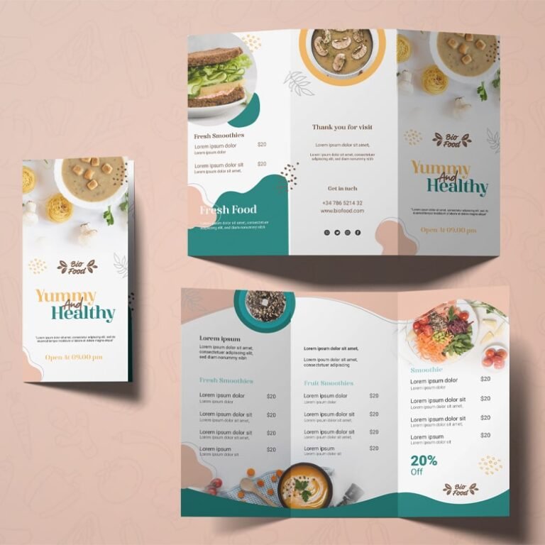 Printed menus and leaflets