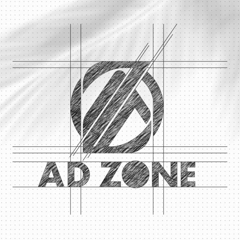 AD Zone logo as a pencil sketch