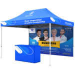 Custom printed branded gazebo with counter