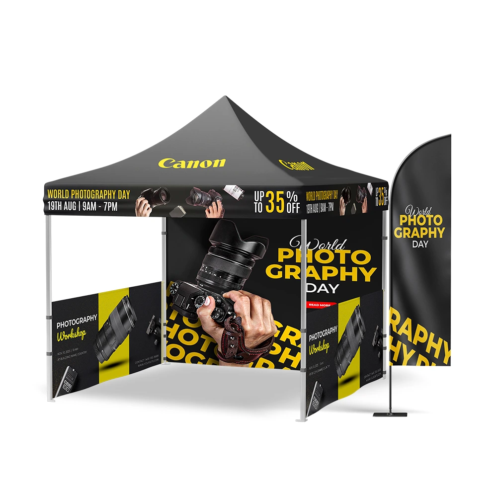 Custom printed event gazebo setup
