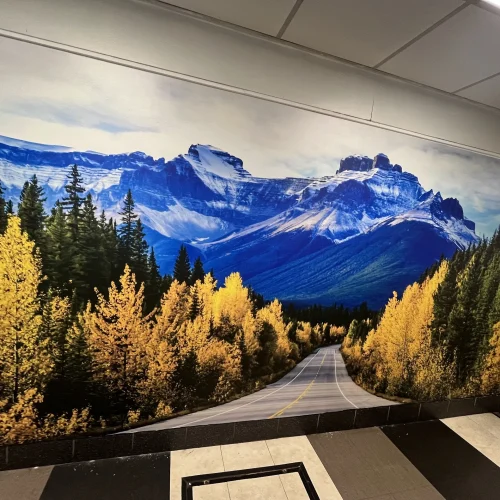 Mountain landscape wall mural printed by PrintingX