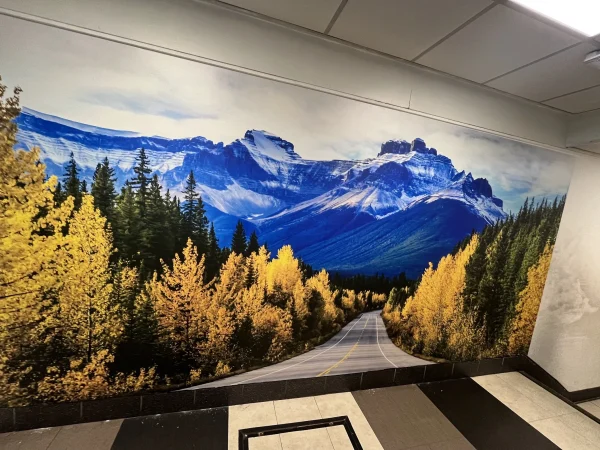 Mountain landscape wall mural printed by PrintingX