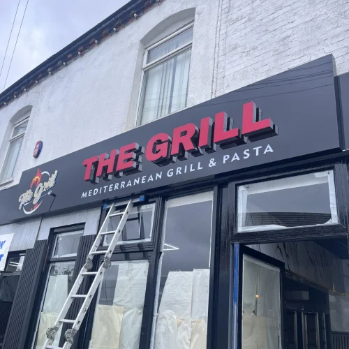 The Grill Mediterranean restaurant shop fascia sign by PrintingX