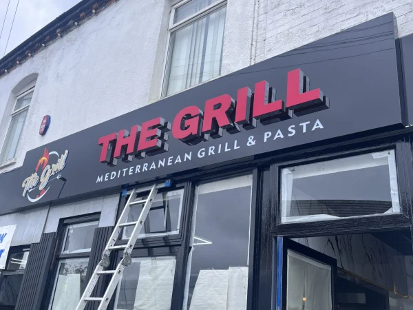 The Grill Mediterranean restaurant shop fascia sign by PrintingX